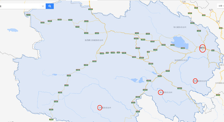 青海冬蟲夏草主要分布點